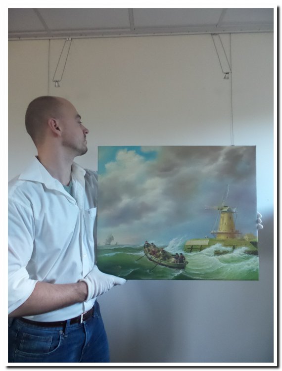schilderij storm op zee