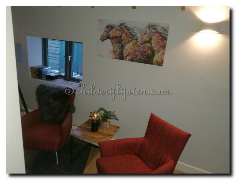Canvasprint paarden strak opgespannen