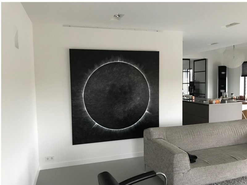 Opspannen groot schilderij 180x180 cm