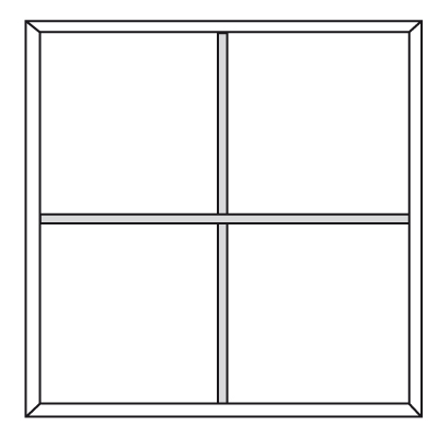 3D stretcher frame 65 mm with cross – two notched center bars forming a cross