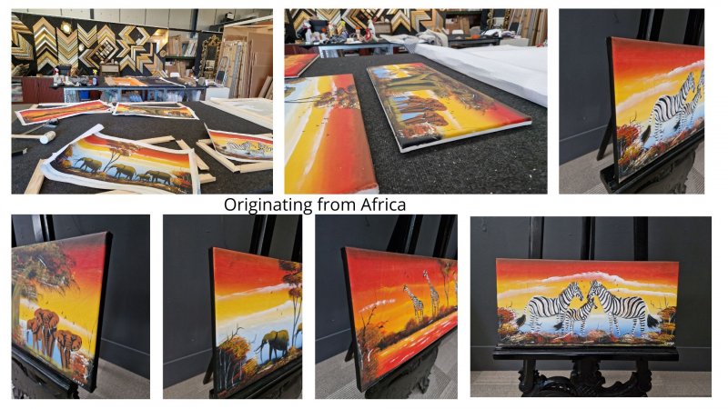 Orginating painting art from Africa stretched