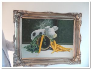 30x40cm schilderij met lijst 0000902 schilderij varkentje Cornelis