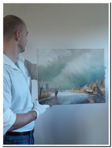40x50cm schilderij 00004 schilderij klassiek wintertafereel