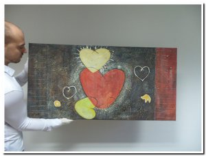 60x120cm 3D schilderij 000014 schilderij 3D liefde aan de muur