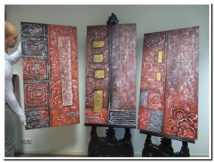 60x120cm 3D schilderij 00003 schilderij 3 luik abstract